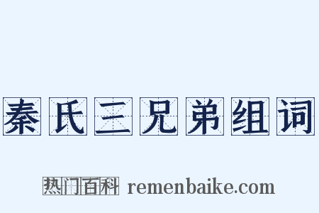 秦氏三兄弟组词是什么意思的图片